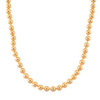 Goldene Muschelkernperle (9-11 mm) Halskette ca. 60 cm 316L Edelstahl