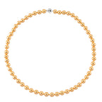 Goldene Muschelkernperle (9-11 mm) Halskette ca. 60 cm 316L Edelstahl