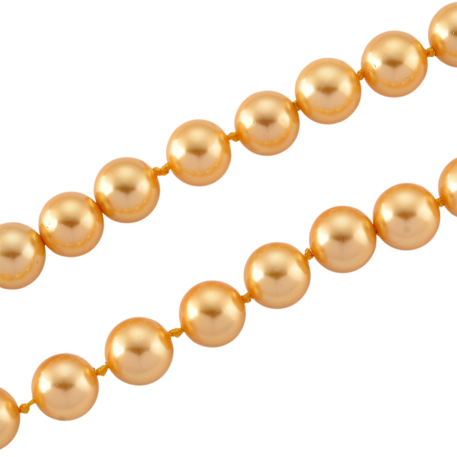 Goldene Muschelkernperle (9-11 mm) Halskette ca. 60 cm 316L Edelstahl