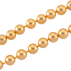 Goldene Muschelkernperle (9-11 mm) Halskette ca. 60 cm 316L Edelstahl