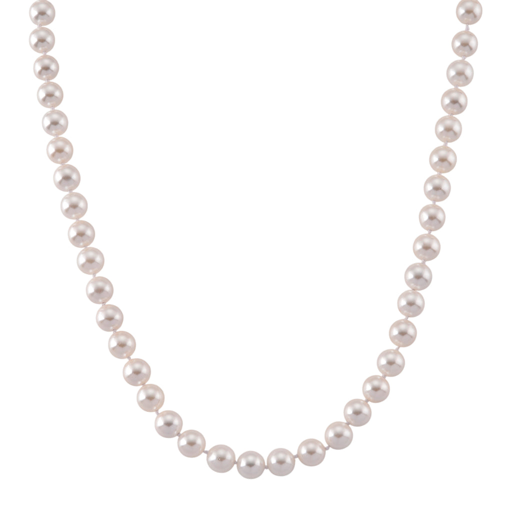 Weiße Muschelkernperle (9-11 mm) Halskette ca. 60 cm 316L Edelstahl