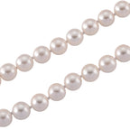 Weiße Muschelkernperle (9-11 mm) Halskette ca. 60 cm 316L Edelstahl