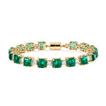 D'Joy Smaragd Triplett Quarz und Moissanit 19cm Armband - 30 ct.