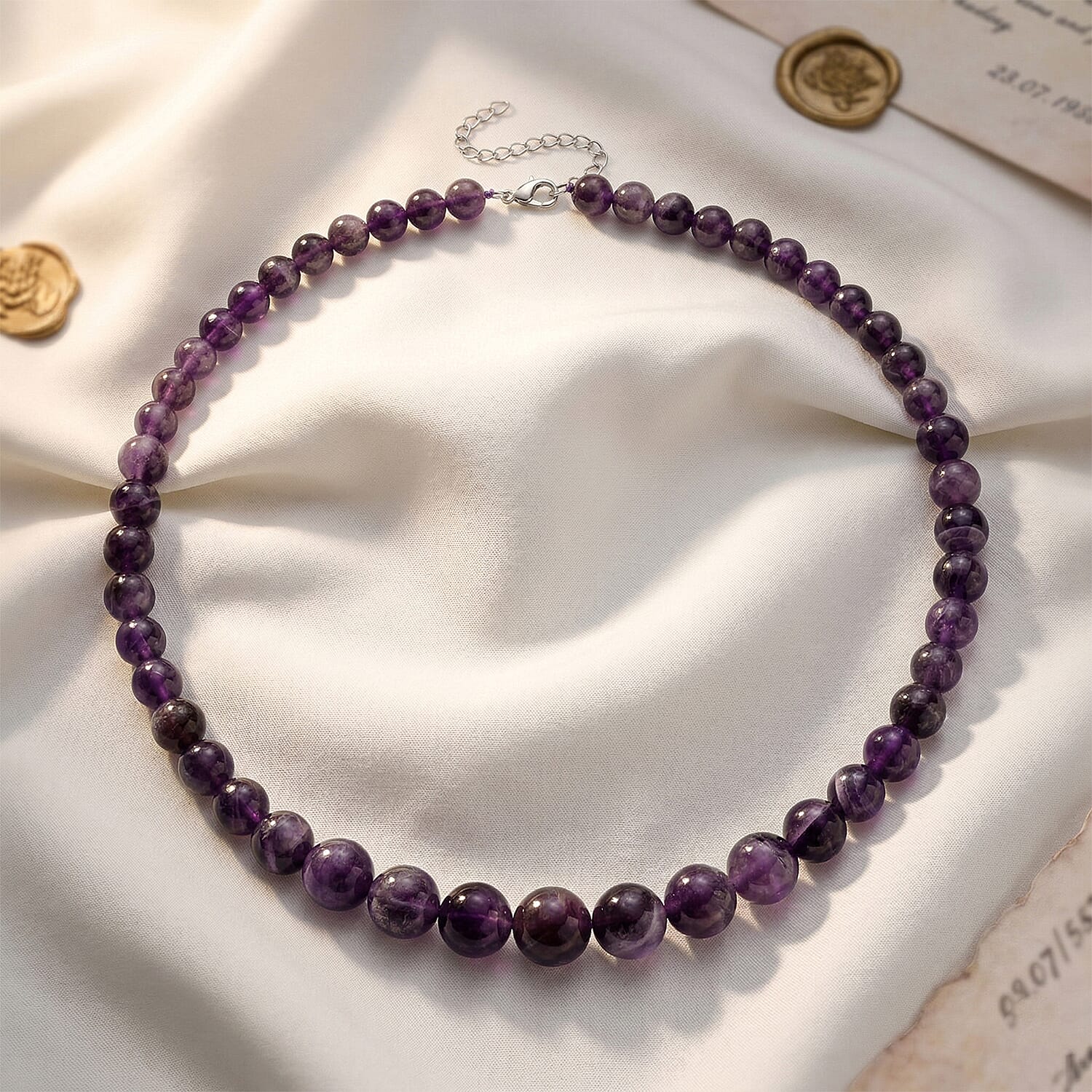 D'Joy Zweifarbiger Amethyst Halskette ca. Flexibles cm 925 Silber Rhodiniert ca. 380.00 ct
