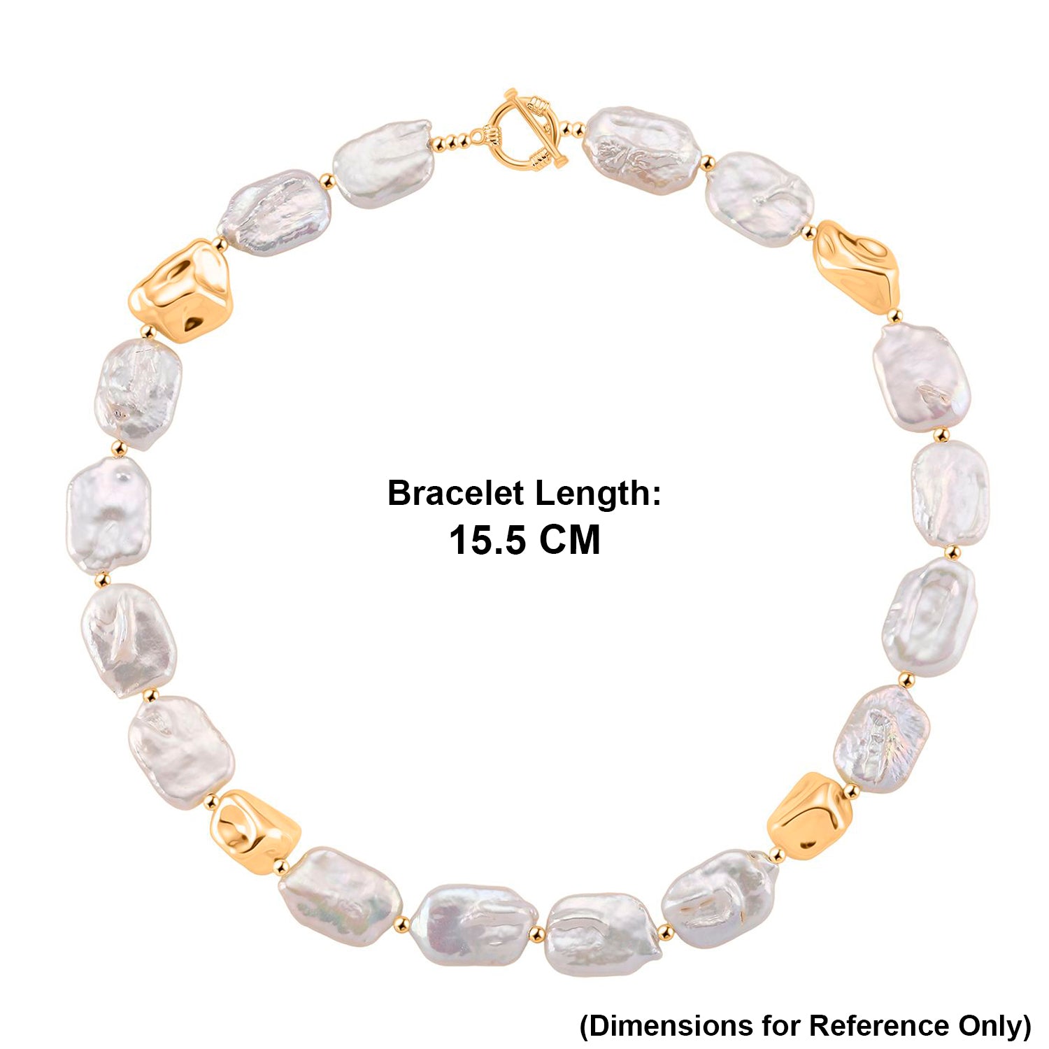 Weiße Keshi Perle Halskette ca. 50 cm Nickelfreies Messing