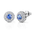 D'Joy AA Tansanit, Moissanit Ohrringe 925 Silber Rhodiniert ca. 2,06 ct.