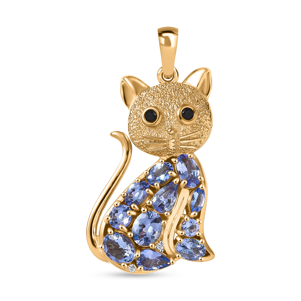 D'Joy Tansanit Anhänger 925 Silber 750 Gelbgold Vermeil ca. 2,25 ct.