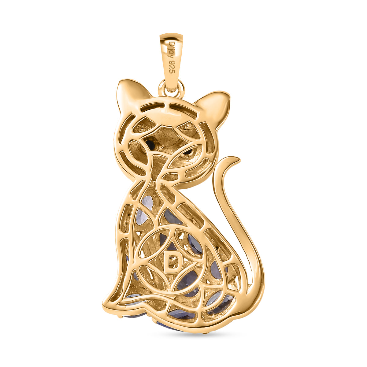 D'Joy Tansanit Anhänger 925 Silber 750 Gelbgold Vermeil ca. 2,25 ct.