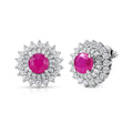 D'Joy AA Burmesischer Rubin, Moissanit Ohrringe 925 Silber Rhodiniert ca. 4,10 ct.
