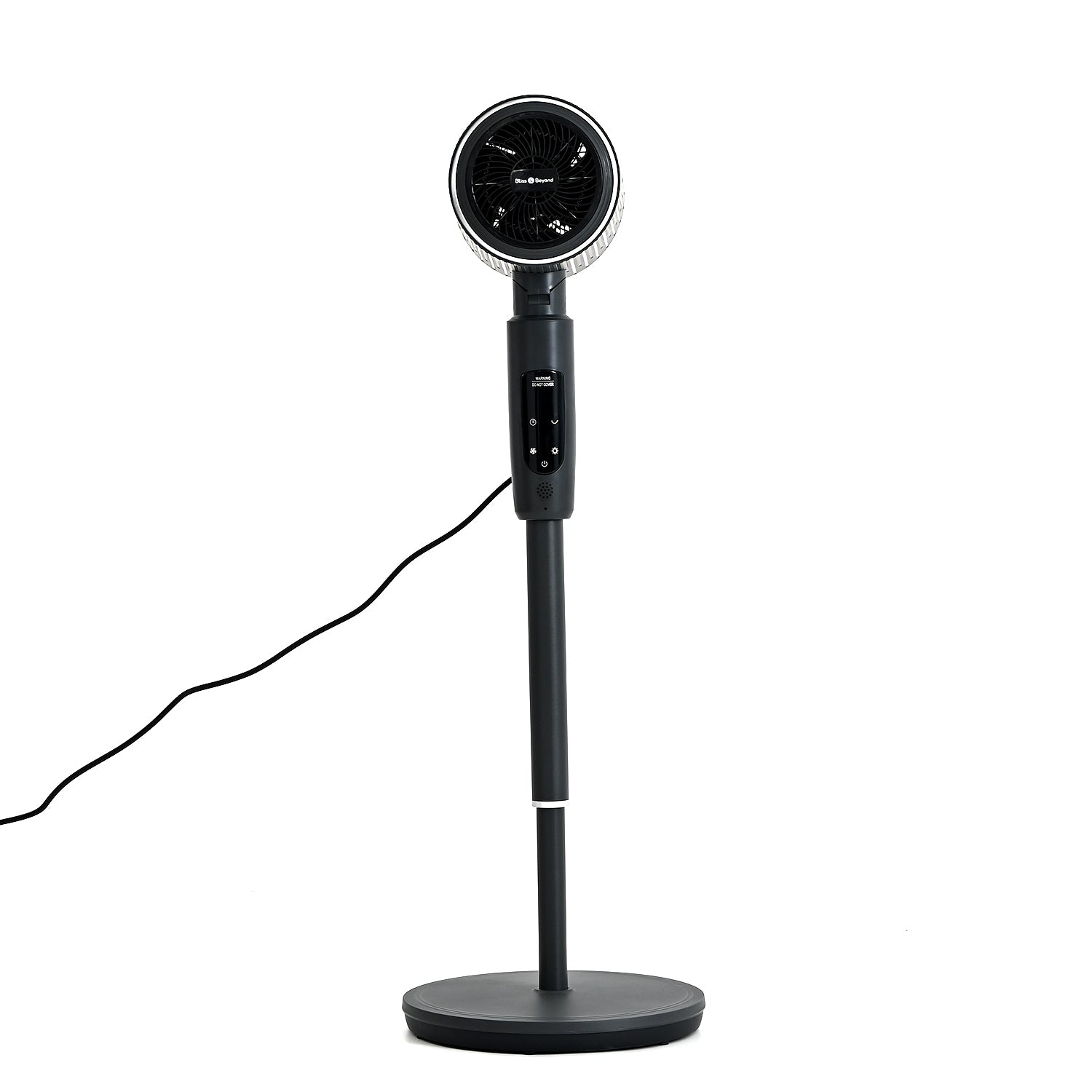 LIVMORE 2-in-1 Turmventilator mit Heizfunktion, Fernbedienung, LCD-Display, 12-Stunden-Timer, oszillierend, höhenverstellbar, Carbongrau