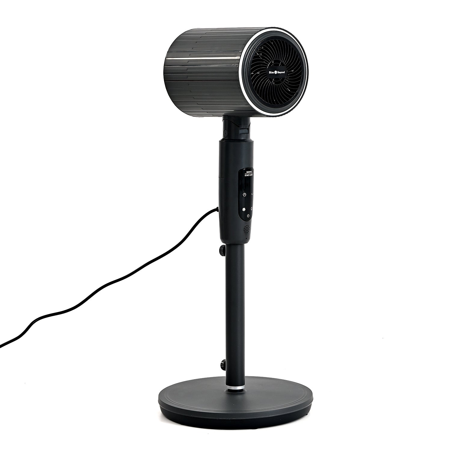 LIVMORE 2-in-1 Turmventilator mit Heizfunktion, Fernbedienung, LCD-Display, 12-Stunden-Timer, oszillierend, höhenverstellbar, Carbongrau