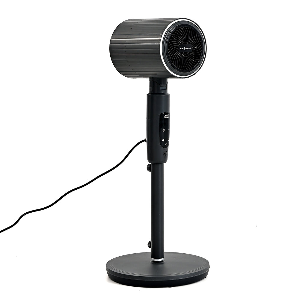 Livmore 2-in-1 Turmventilator mit Heizfunktion, Fernbedienung, LCD-Display, 12-Stunden-Timer, oszillierend, höhenverstellbar, Carbongrau
