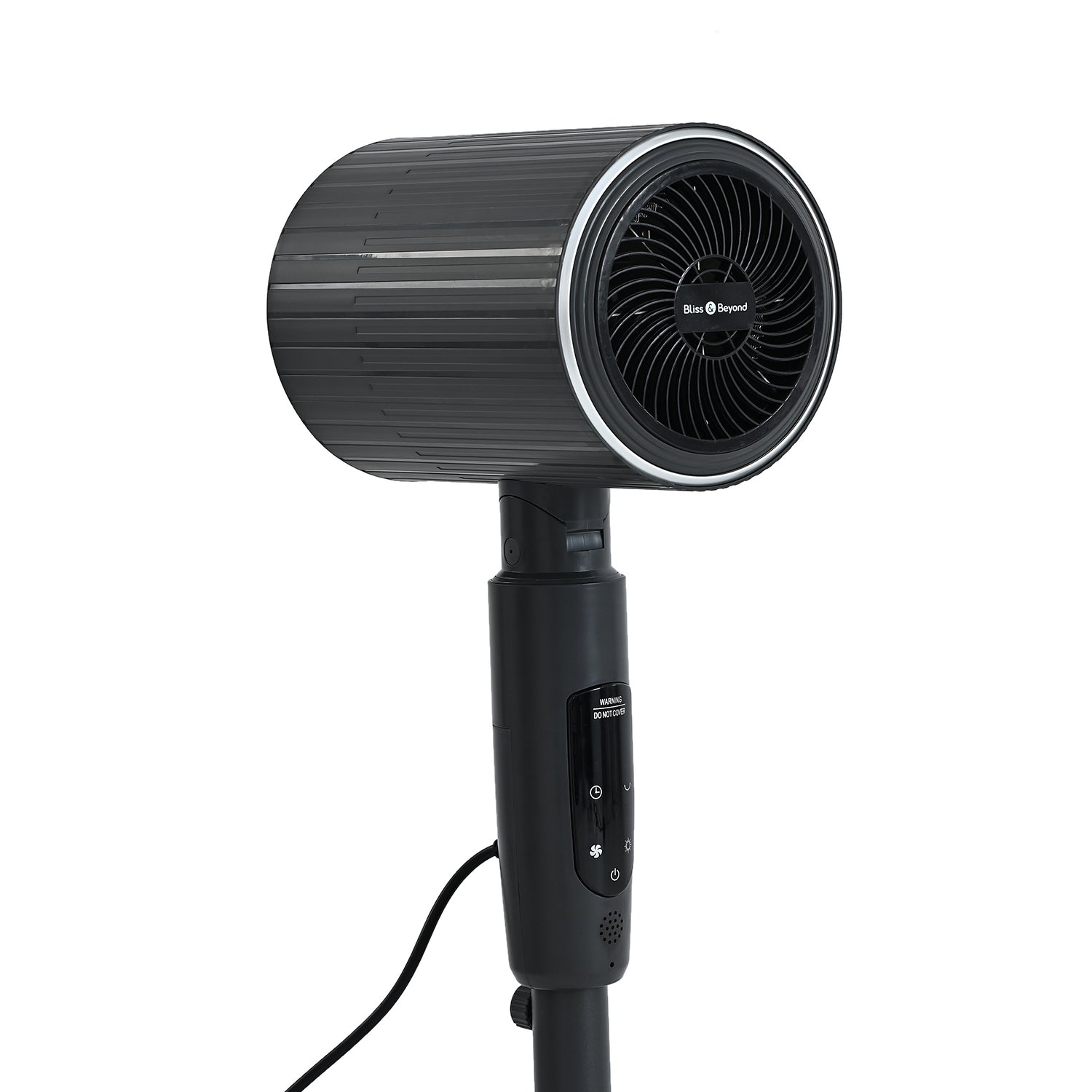 LIVMORE 2-in-1 Turmventilator mit Heizfunktion, Fernbedienung, LCD-Display, 12-Stunden-Timer, oszillierend, höhenverstellbar, Carbongrau