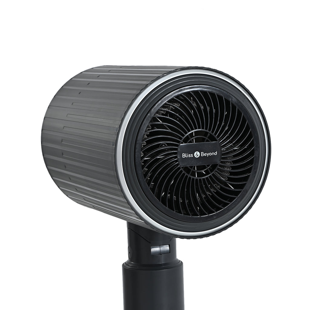 Livmore 2-in-1 Turmventilator mit Heizfunktion, Fernbedienung, LCD-Display, 12-Stunden-Timer, oszillierend, höhenverstellbar, Carbongrau