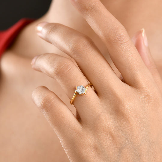 LUXURIANT DIAMOND - Lab Grown Diamant SI-GH Ring 925 Silber 750 Vergoldet (Größe 17.00) (10-15 Werktage Lieferzeit) ca. 0.25 ct