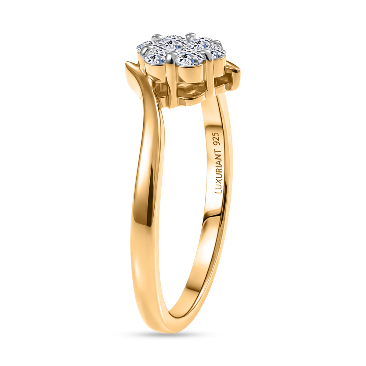 LUXURIANT DIAMOND - Lab Grown Diamant SI-GH Ring 925 Silber 750 Vergoldet (Größe 17.00) (10-15 Werktage Lieferzeit) ca. 0.25 ct