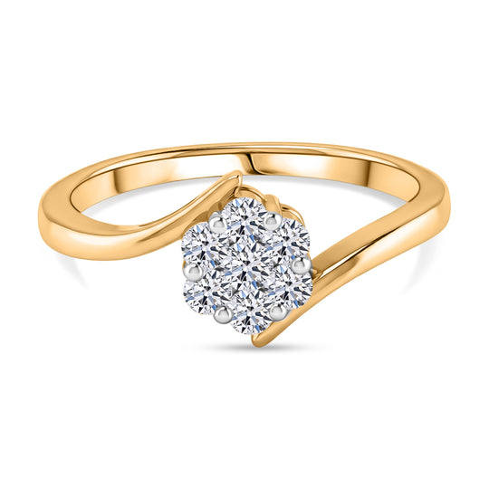 LUXURIANT DIAMOND - Lab Grown Diamant SI-GH Ring 925 Silber 750 Vergoldet (Größe 17.00) (10-15 Werktage Lieferzeit) ca. 0.25 ct