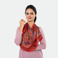 LA MAREY Seidenschal, 50x170cm, 100% Seide, Rot