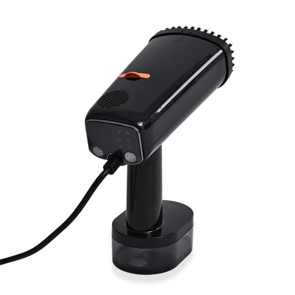 VACUUM GARMENT STEAMER VOLTAGE:220-240V 50/60Hz POWER:2100W WATER TANK CAPACITY:370ML HEATING TIME:28S                                     Air output:32g/min   Suction power: 5000Pa                              Working time: 11mins Cord length:1.8M, exte