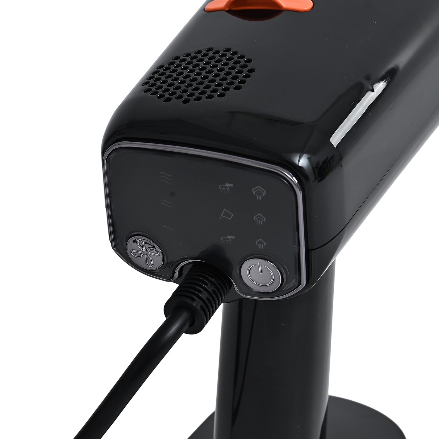 VACUUM GARMENT STEAMER VOLTAGE:220-240V 50/60Hz POWER:2100W WATER TANK CAPACITY:370ML HEATING TIME:28S                                     Air output:32g/min   Suction power: 5000Pa                              Working time: 11mins Cord length:1.8M, exte