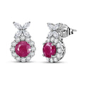 D'Joy AA Burmesischer Rubin, Moissanit Ohrringe 925 Silber Rhodiniert ca. 4,22 ct.