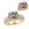 LUXURIANT DIAMOND - AAA Turkizit, Lab Grown Diamant Ring 417 Gold (Größe 17.00) ca. 3,50 ct