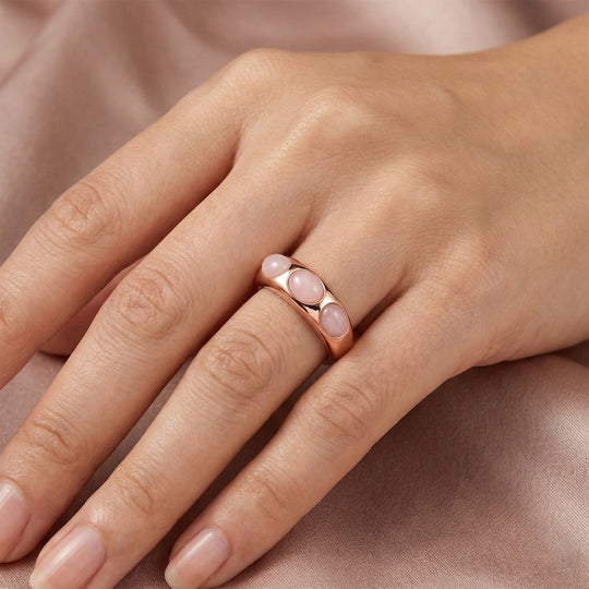 D'Joy AA Rosa Opal Ring 925 Silber 750 rosévergoldet (Größe 19.00) ca. 1,26 ct