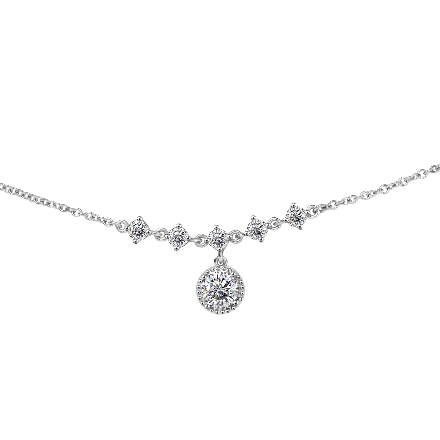 EVER TRUE Moissanit Halskette ca. 50 cm 316L Edelstahl ca. 1.39 ct