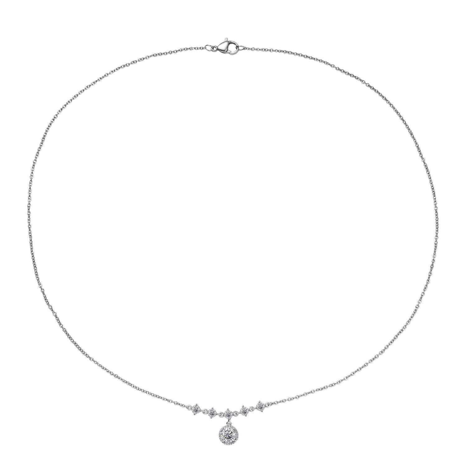 EVER TRUE Moissanit Halskette ca. 50 cm 316L Edelstahl ca. 1.39 ct