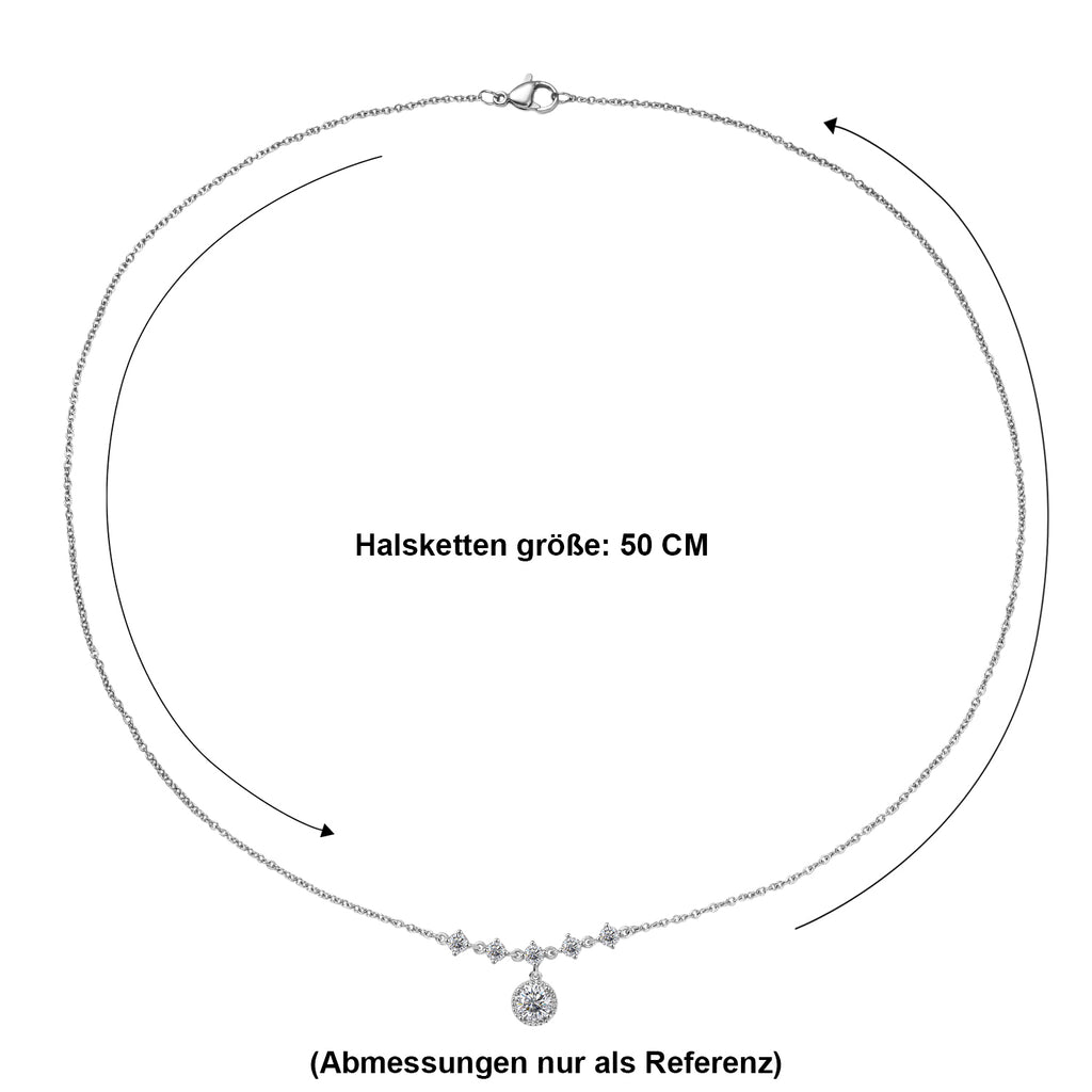 EVER TRUE Moissanit Halskette ca. 50 cm 316L Edelstahl ca. 1.39 ct