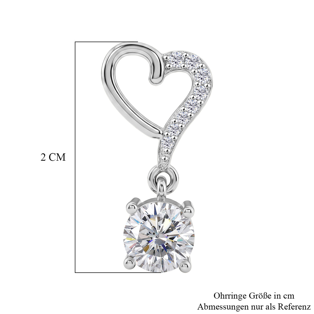 EVER TRUE Moissanit Ohrringe Nickelfreies Messing ca. 1,67 ct.