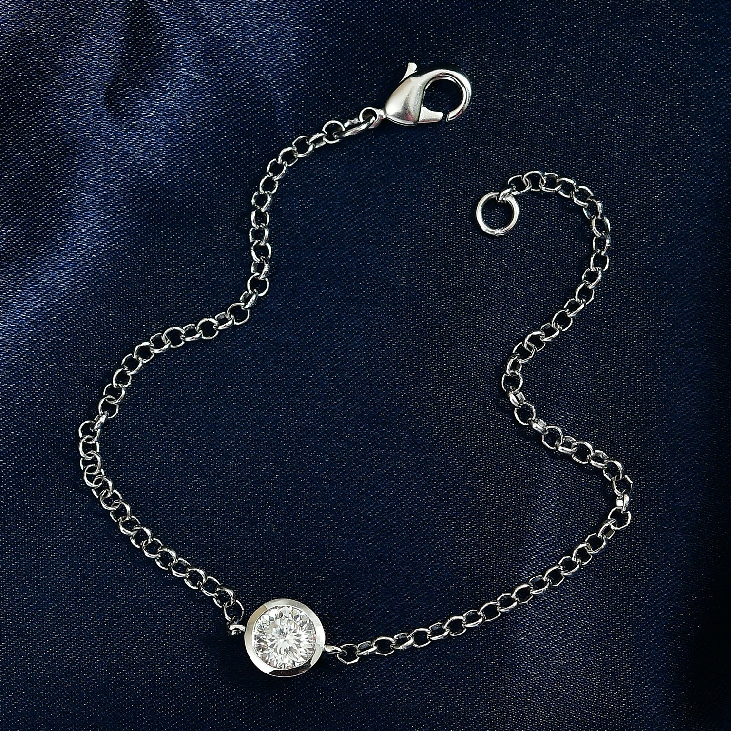 EVER TRUE 120 Facetten Moissanit Armband ca. 19 cm 316L Edelstahl ca. 0.97 ct