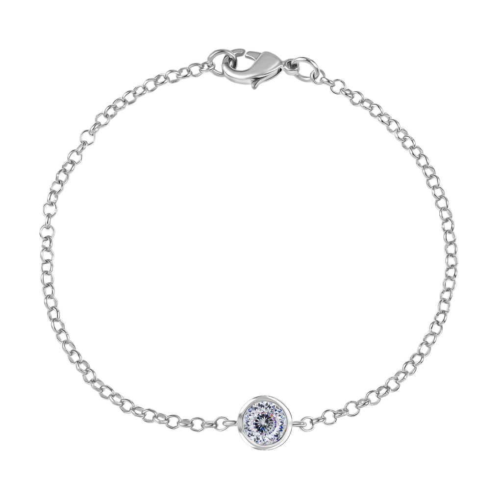 EVER TRUE 120 Facetten Moissanit Armband ca. 19 cm 316L Edelstahl ca. 0.97 ct
