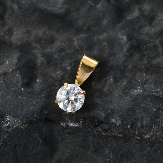 Moissanit Anhänger 925 Silber 750 Vergoldet ca. 0,48 ct.