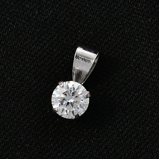 Moissanit Anhänger 925 Silber 750 Vergoldet ca. 0,48 ct.