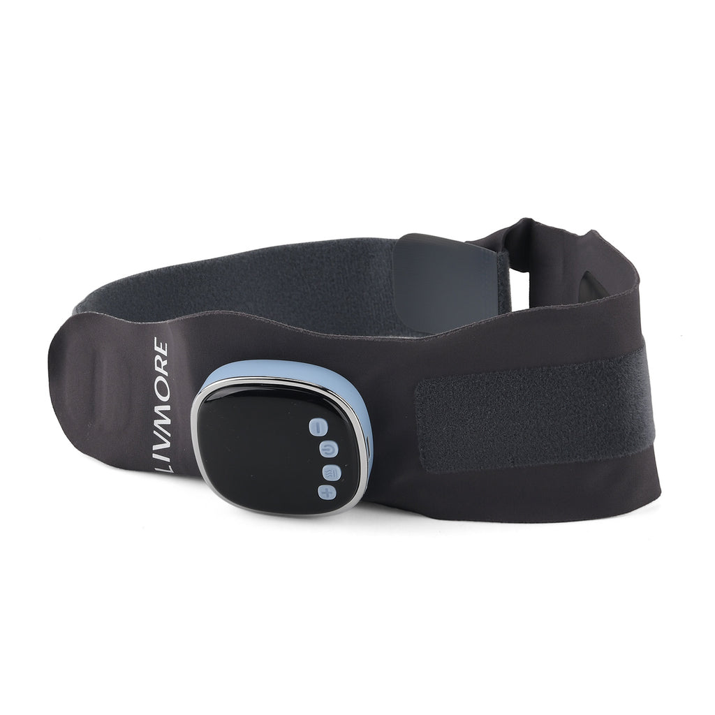 Livmore EMS Low-frequency pulse wrist wrap - Grey 1. Material: Polyester, spandex 2. Voltage: Input DC 5V, output 3.7V 3. Power: Output power 6W 4. Battery capacity: 1200 mA (included) 5. Functions: 6 modes, 19 intensity Settings, graphene 3 heating Sett
