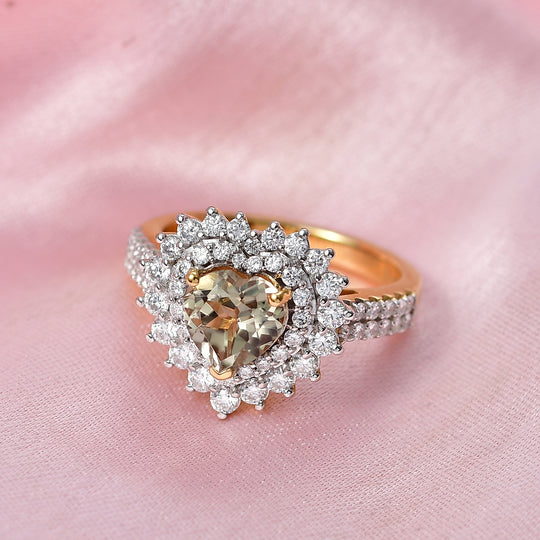 D'Joy AA Turkizit, Moissanit Ring 925 Silber 750 Gelbgold vermeil (Größe 17.00)   (10-16 Werktage Lieferzeit) ca. 1,95 ct