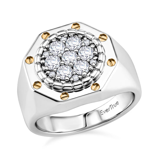 EVER TRUE Moissanit Ring Nickelfreies Messing (Größe 23.00) ca. 0,82 ct