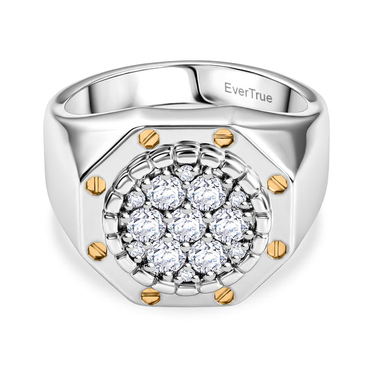 EVER TRUE Moissanit Ring Nickelfreies Messing (Größe 23.00) ca. 0,82 ct