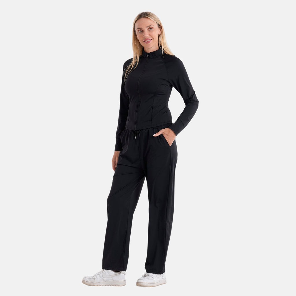 LA MAREY Kühlendes Softkomfort Jacke, UV Schutz, EU 46-48, Schwarz