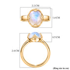 EVER TRUE AAA Regenbogen Mondstein Ring Nickelfreies Messing (Größe 17.00) ca. 3,94 ct
