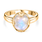 EVER TRUE AAA Regenbogen Mondstein Ring Nickelfreies Messing (Größe 18.00) ca. 3,94 ct