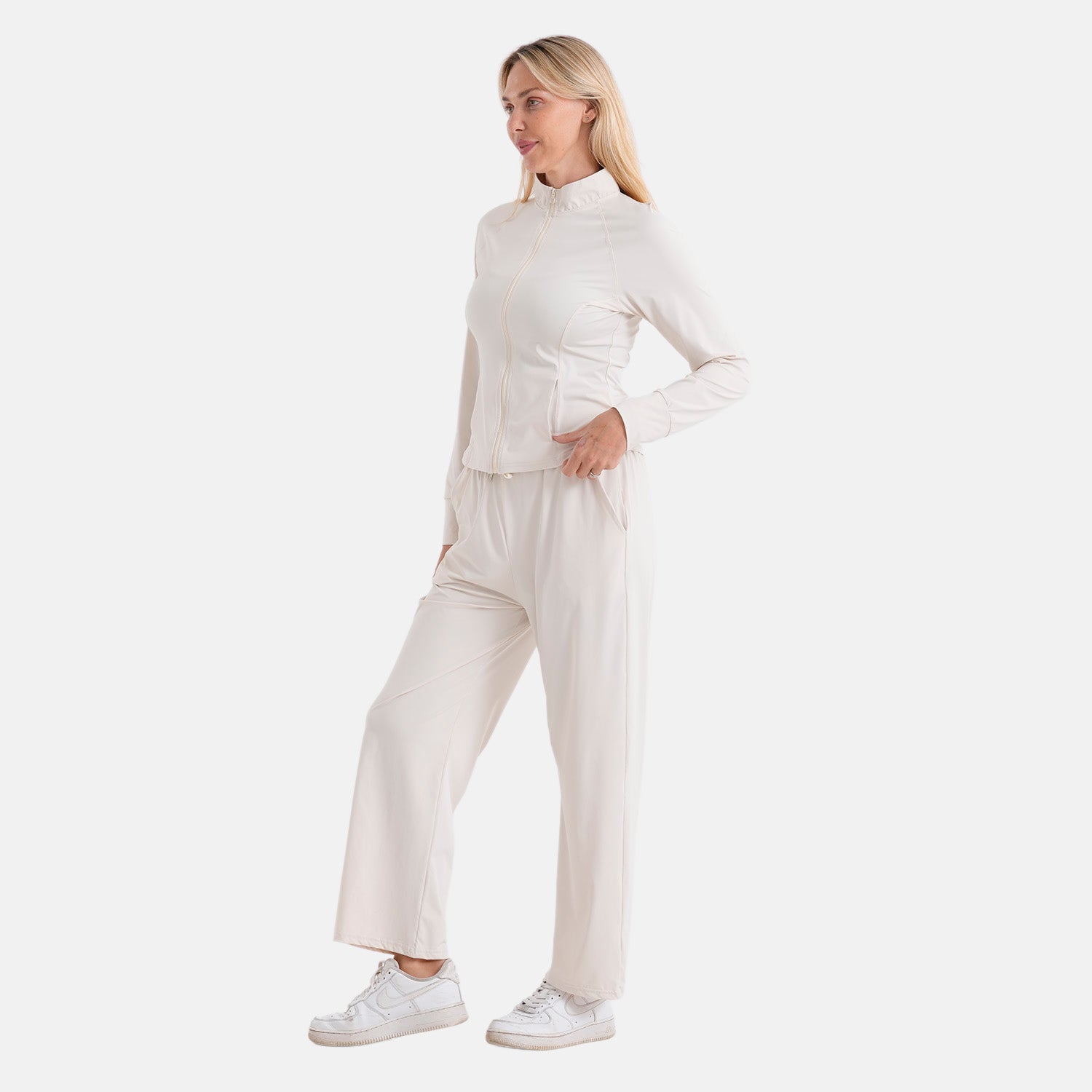 LA MAREY Kühlendes Softkomfort Jacke, UV Schutz, EU 46-48, Weiß
