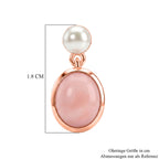 D'Joy AA Rosa Opal, Süßwasser Perle (4mm) Ohrringe 925 Silber 750 rosévergoldet