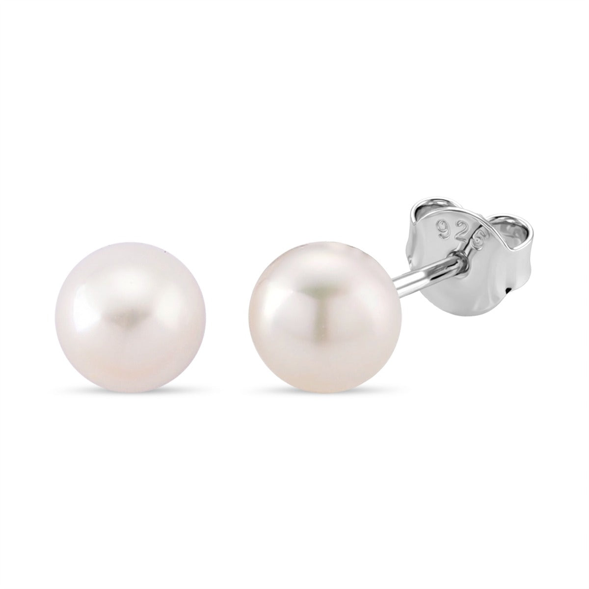 D'Joy AAA Zhuji Akoya-Perle (6-7 mm) Ohrringe 925 Silber rhodiniert