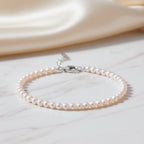 D'Joy AAA Zhuji Akoya-Perle (3-5 mm) Armband ca. 18 cm + 5 cm Extender, 925 Silber rhodiniert