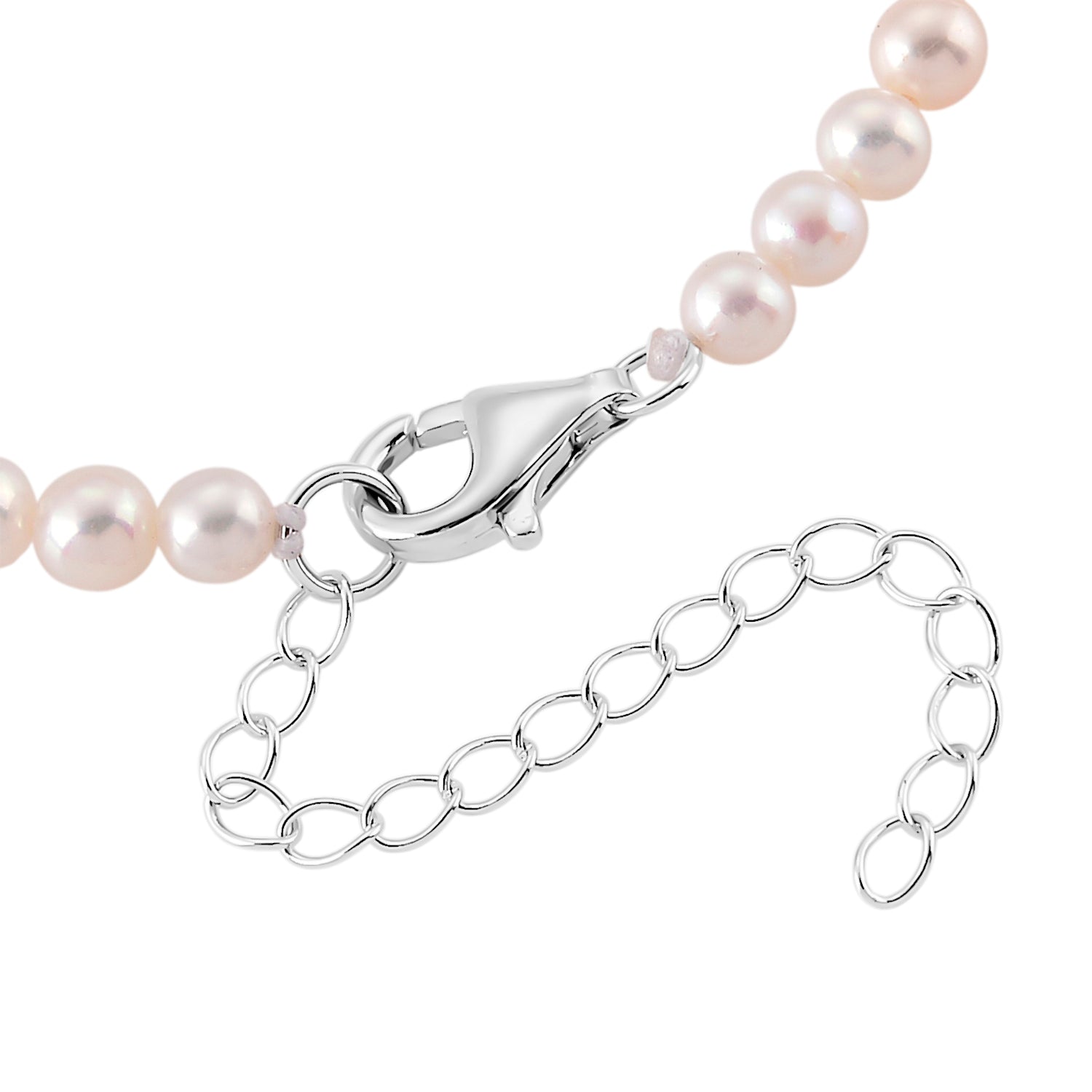 D'Joy AAA Zhuji Akoya-Perle (3-5 mm) Armband ca. 18 cm + 5 cm Extender, 925 Silber rhodiniert