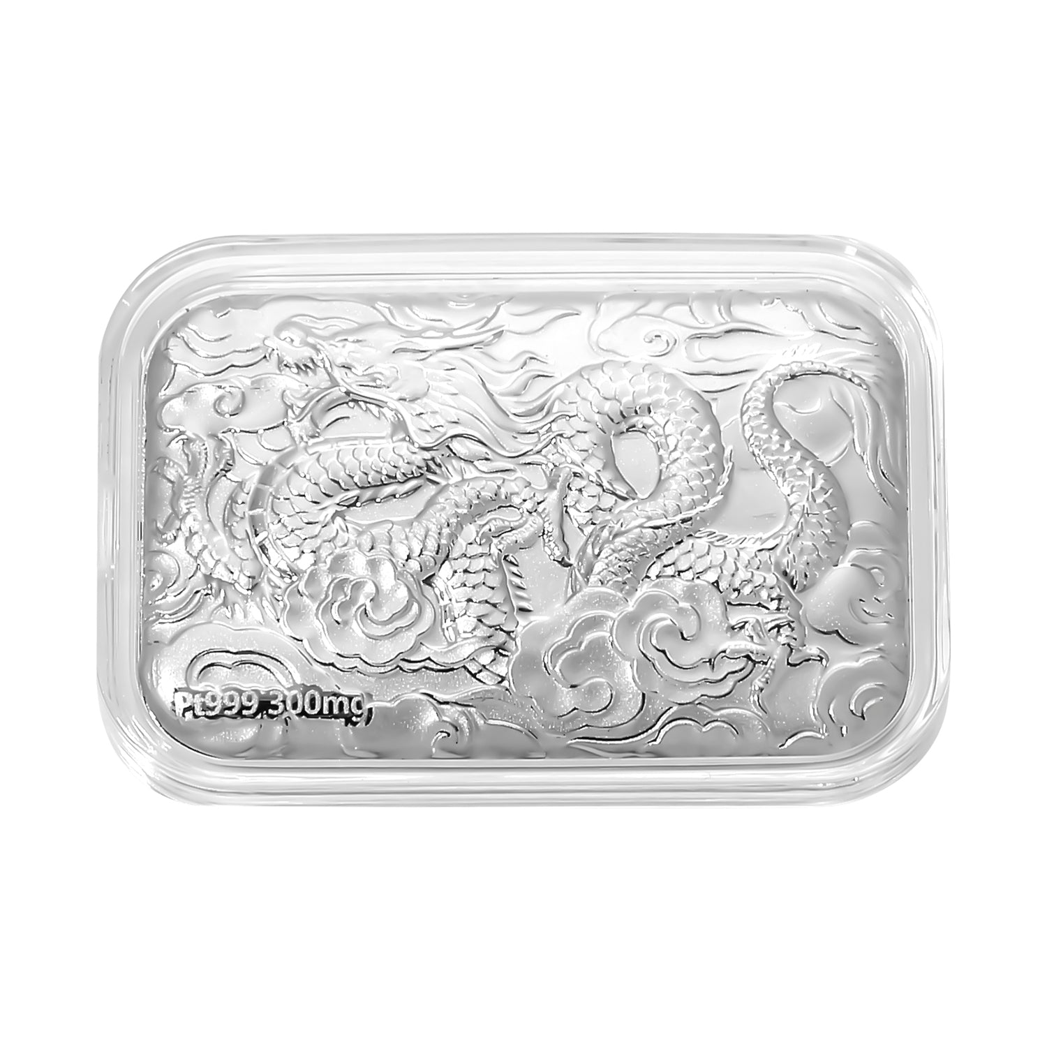 999 Platin-Barren mit Drachenmotiv, 300 mg