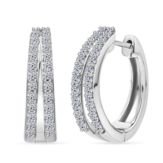LUXURIANT DIAMOND - Lab Grown Diamant SI-GH Ohrringe 925 Silber Rhodiniert (10-15 Werktage Lieferzeit) ca. 0.50 ct
