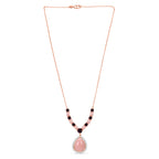 D'Joy AA Rosa Opal, Natürlicher Rhodolith Granat Halskette ca. 45 cm 925 Silber 750 Roségold Vermeil ca. 15,23 ct.